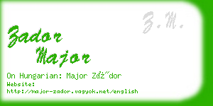 zador major business card